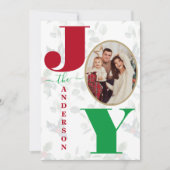 Charm Kleurrijke Joy Script Kerstvakantie Kaart (Voorkant)