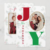 Charm Kleurrijke Joy Script Kerstvakantie Kaart (Voorkant / Achterkant)