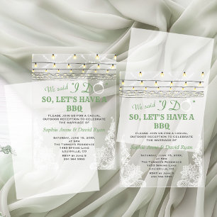 Charm Lace String Lights Nadat ik BBQ Doe Acryl Uitnodigingen