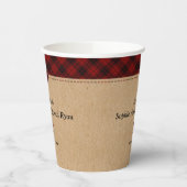 Charm Landelijk Rode Buffalo Plaid Monogram Bruilo Papieren Bekers (Links)