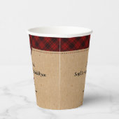 Charm Landelijk Rode Buffalo Plaid Monogram Bruilo Papieren Bekers (Rechts)