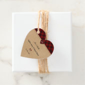 Charm Landelijk Rode Buffalo Plaid Monogram Huweli Bedankjes Labels (In situ)