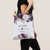 Charm Lavendel Marine Blauwe Bloem Bruidsmeisje Tote Bag (Dichtbij)