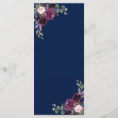 Charm Lavendel Navy Blauwe Bloem Menu (Achterkant)