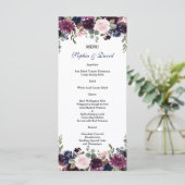 Charm Lavendel Navy Blauwe Bloem Menu (Staand voorkant)