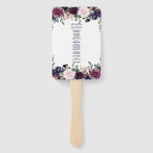 Charm Lavendel Navyblauw Bloem Bloei Programma Handwaaier (Achterkant)