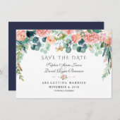 Charm Lavendel Paarse Bloem Bloei Bewaar De Datum Save The Date (Voorkant / Achterkant)