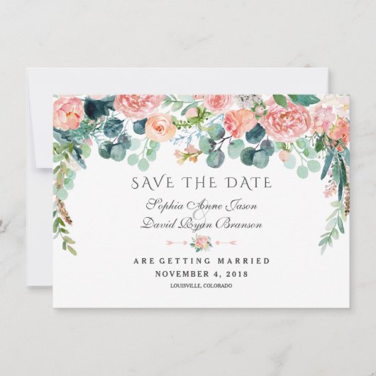 Charm Lavendel Paarse Bloem Bloei Bewaar De Datum Save The Date (Voorkant)