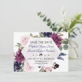 Charm Lavendel Paarse Bloemige Bloei Bewaar De Dat Save The Date (Staand voorkant)