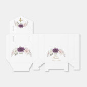 Charm Lavendel Roze Blush Bloemen Monogram Doop Bedankdoosjes (Uitgevouwen)