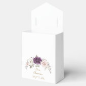 Charm Lavendel Roze Blush Bloemen Monogram Doop Bedankdoosjes (Geopend)