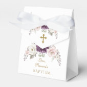 Charm Lavendel Roze Blush Bloemen Monogram Doop Bedankdoosjes (Voorkant Zijde)