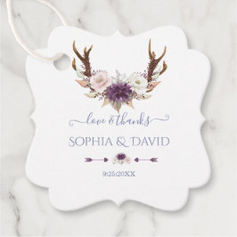 Charm Lavendel Roze Witte Bloemen Geweien Bruiloft Bedankjes Labels