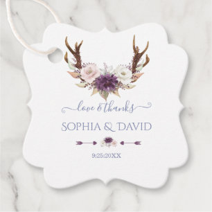 Charm Lavendel Roze Witte Bloemen Geweien Bruiloft Bedankjes Labels