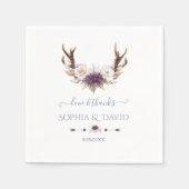 Charm Lavendel Roze Witte Bloemen Geweien Bruiloft Servet (Voorkant)