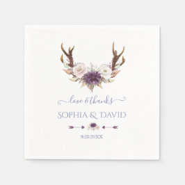 Charm Lavendel Roze Witte Bloemen Geweien Bruiloft Servet