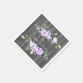 Charm Lavender Floral Barn Wood Wedding Servet (Hoek)