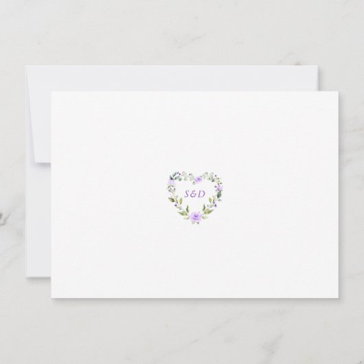 Charm Lavender Flowers Gold Lijst Wedding Save The Date (Achterkant)