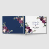 Charm Lavender Navy Blue Floral Bloom Wedding Gastenboek (Volledig)