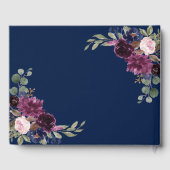 Charm Lavender Navy Blue Floral Bloom Wedding Gastenboek (Achterkant)