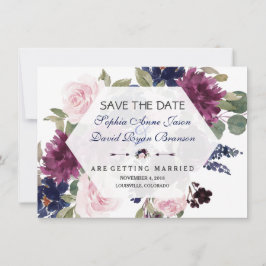Charm Lavender Paarse Floral Bloom Save the Date