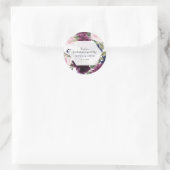 Charm Lavender Paarse Floral Bloom Wedding Ronde Sticker (Tas)