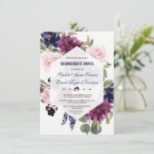 Charm Lavender Paarse Floral Engagement Party Kaart (Staand voorkant)