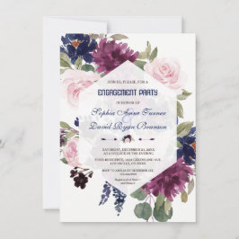 Charm Lavender Paarse Floral Engagement Party Kaart