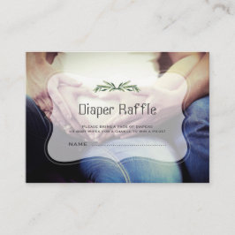 Charm Leaves Foto Baby Shower Luier Raffle Informatiekaartje