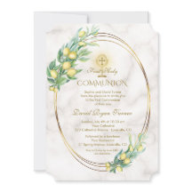 Charm Lemon Branches Marble Gold Heilige Communie