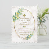 Charm Lemon Vruchten Marmer Goud Kruik Doop Kaart (Staand voorkant)