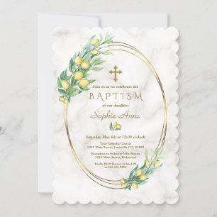 Charm Lemon Vruchten Marmer Goud Kruik Doop Kaart