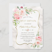 Charm Lentewaterverf Paeoniën Sweet Sixteen Kaart (Voorkant)