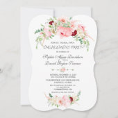 Charm Lentewaterverf Pioenrozen Bloei Trouwfeest Kaart (Voorkant)