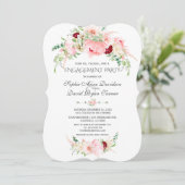 Charm Lentewaterverf Pioenrozen Bloei Trouwfeest Kaart (Staand voorkant)