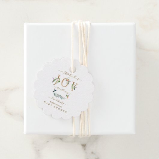 Charm Little Bundle of Joy Hummingbird Baby shower Bedankjes Labels (In situ)