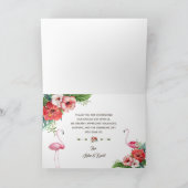 Charm Luau Flamingo Tropical Floral Bedankkaart (Binnen)