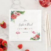 Charm Luau Flamingo Tropical Floral Wedding Servet (Insitu)