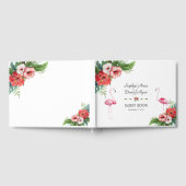 Charm Luau Flamingo Tropisch Bloem Bruiloft Gastenboek (Volledig)
