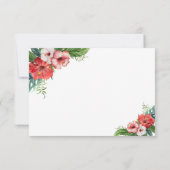 Charm Luau Flamingo Tropisch Bloemmotief Save The Date (Achterkant)