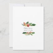 Charm Luau Tropical Hibiscus Floral Baptisme Kaart (Achterkant)