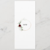 Charm Luchtig Groen Bourgondië Bloemen Gouden Huwe Menu (Achterkant)