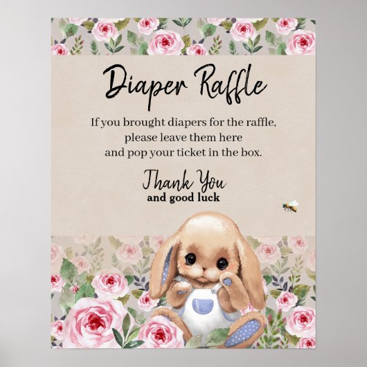 Charm Luier Raffle Teken Baby shower Poster (Voorkant)