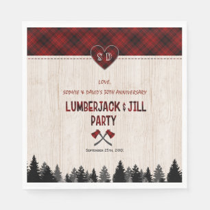 Charm LumberJack en Jill Trouwen 30ste Jubileum Servet