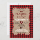Charm Lumberjack Flannel en Frost Holiday Party Kaart (Voorkant)