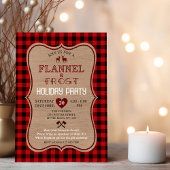 Charm Lumberjack Flannel en Frost Holiday Party Kaart