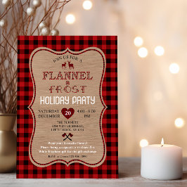 Charm Lumberjack Flannel en Frost Holiday Party Kaart
