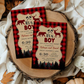 Charm Lumberjack Little Hunter Baby shower Kaart