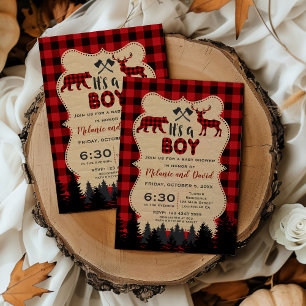Charm Lumberjack Little Hunter Baby shower Kaart