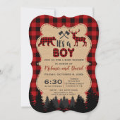 Charm Lumberjack Little Hunter Baby shower Kaart (Voorkant)